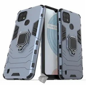 Housse etui coque rigide anti choc pour Realme C21 + verre trempe - BLEU FONCE - htdmobiles pas cher