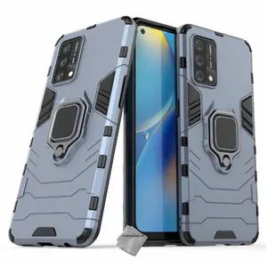 Housse etui coque rigide anti choc pour Oppo A74 4G + verre trempe - BLEU FONCE - htdmobiles pas cher