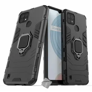 Housse etui coque rigide anti choc pour Realme C21 + verre trempe - NOIR - htdmobiles pas cher
