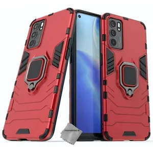 Housse etui coque rigide anti choc pour Oppo Reno 6 5G + verre trempe - ROUGE - htdmobiles pas cher