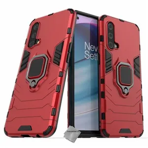 HTDMOBILES Coque rigide anti choc pour OnePlus Nord CE 5G + film ecran - ROUGE pas cher