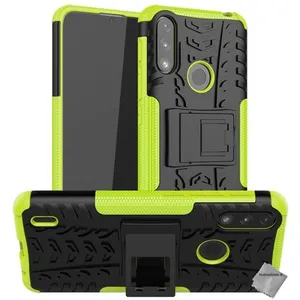 Housse etui coque rigide anti choc pour Motorola Moto E7i Power + verre trempe - VERT - htdmobiles pas cher