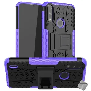 Housse etui coque rigide anti choc pour Motorola Moto E7i Power + film ecran - MAUVE - htdmobiles pas cher