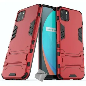 HTDMOBILES Coque rigide anti choc pour Realme C11 2021 + film ecran - ROUGE pas cher