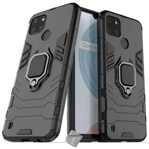 Housse etui coque rigide anti choc pour Realme C21-Y / C25Y + verre trempe - NOIR - htdmobiles pas cher