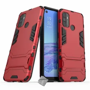 Housse etui coque rigide anti choc pour Oppo A53 / A53s + film ecran - ROUGE - htdmobiles pas cher