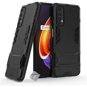 Housse etui coque rigide anti choc pour Realme 7 + verre trempe - NOIR - htdmobiles pas cher