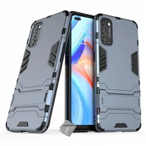 HTDMOBILES Coque rigide anti choc pour Oppo Reno 4 5G + film ecran - BLEU FONCE pas cher
