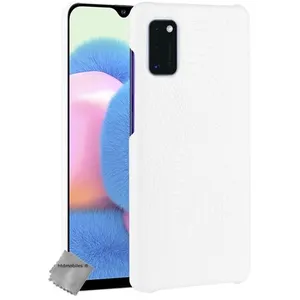 Housse etui coque rigide simili cuir crocodile pour Samsung Galaxy A41 + verre trempe - BLANC - htdmobiles pas cher