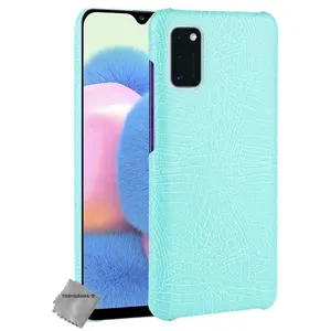 Housse etui coque rigide simili cuir crocodile pour Samsung Galaxy A41 + verre trempe - BLEU CLAIR - htdmobiles pas cher