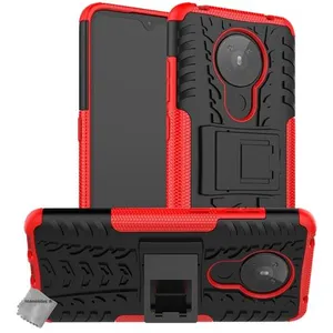 Htdmobiles Coque rigide anti choc pour Nokia 5.3 + film ecran - ROUGE pas cher