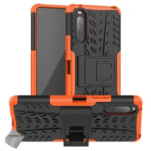Housse etui coque rigide anti choc pour Sony Xperia 10 II + verre trempe - ORANGE - htdmobiles