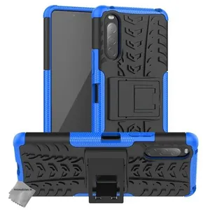 Housse etui coque rigide anti choc pour Sony Xperia 10 II + film ecran - BLEU - htdmobiles pas cher