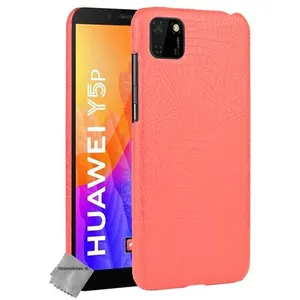 Housse etui coque rigide simili cuir crocodile pour Huawei Y5p + film ecran - ROUGE - htdmobiles pas cher