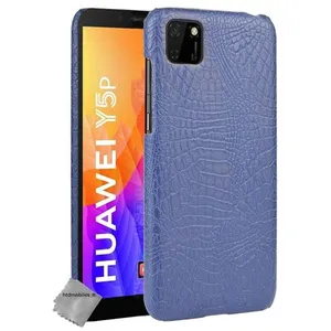 Housse etui coque rigide simili cuir crocodile pour Huawei Y5p + film ecran - BLEU FONCE - htdmobiles pas cher