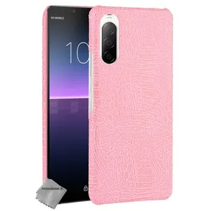 Housse etui coque rigide simili cuir crocodile pour Sony Xperia 10 II + verre trempe - ROSE - htdmobiles pas cher