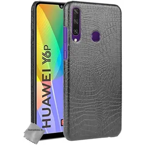 Housse etui coque rigide simili cuir crocodile pour Huawei Y6p + film ecran - NOIR - htdmobiles pas cher