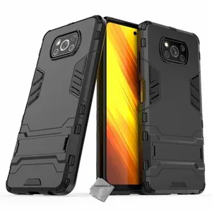 Housse etui coque rigide anti choc pour Xiaomi Poco X3 Pro + verre trempe - NOIR - htdmobiles pas cher