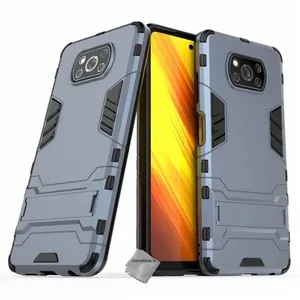 Housse etui coque rigide anti choc pour Xiaomi Poco X3 Pro + verre trempe - BLEU FONCE - htdmobiles pas cher