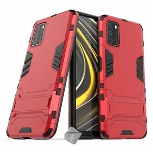Housse etui coque rigide anti choc pour Xiaomi Redmi 9T + film ecran - ROUGE - htdmobiles pas cher
