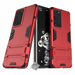 Housse etui coque rigide anti choc pour Samsung Galaxy S21 Ultra 5G + verre trempe - ROUGE - htdmobiles pas cher