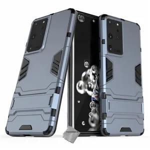 Housse etui coque rigide anti choc pour Samsung Galaxy S21 Ultra 5G + verre trempe - BLEU FONCE - htdmobiles pas cher