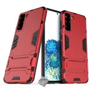 Housse etui coque rigide anti choc pour Samsung Galaxy S21 Plus 5G + verre trempe - ROUGE - htdmobiles pas cher