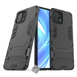 Housse etui coque rigide anti choc pour Xiaomi Mi 11 Lite / Mi 11 Lite 5G + verre trempe - NOIR - htdmobiles pas cher