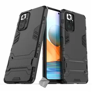 Housse etui coque rigide anti choc pour Xiaomi Redmi Note 10 Pro + film ecran - NOIR - htdmobiles pas cher