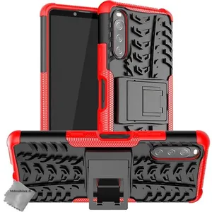 HTDMOBILES Coque rigide anti choc pour Sony Xperia 10 III + film ecran - ROUGE pas cher