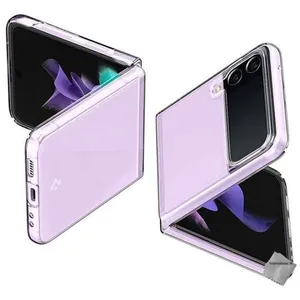 HTDMOBILES Coque rigide fine avant et arrière pour Samsung Galaxy Z Flip 3 5G - TRANSPARENT pas cher