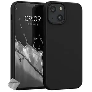 Housse etui coque silicone gel fine Apple iPhone 13 Mini + film ecran - NOIR - htdmobiles pas cher
