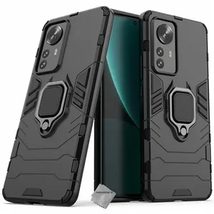 HTDMOBILES Coque rigide anti choc pour Xiaomi 12 Pro 5G + verre trempe - NOIR