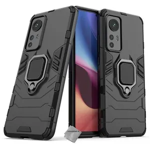 Housse etui coque rigide anti choc pour Xiaomi 12 / 12X 5G + verre trempe - NOIR - htdmobiles