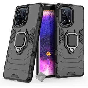 HTDMOBILES Coque rigide anti choc pour Oppo Find X5 5G + verre trempe - NOIR pas cher