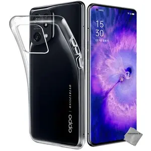 Housse etui coque silicone gel fine Oppo Find X5 5G + verre trempe - TRANSPARENT TPU - htdmobiles pas cher
