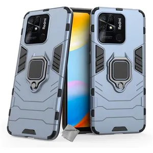 Housse etui coque rigide anti choc pour Xiaomi Redmi 10C + verre trempe - BLEU FONCE - htdmobiles pas cher