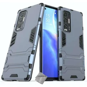 HTDMOBILES Coque rigide anti choc pour Oppo Find X3 Neo + film ecran - BLEU FONCE pas cher