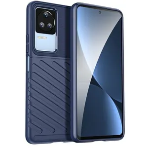 Coque pour Xiaomi Poco F4 5G - housse etui silicone gel thunder + film ecran - BLEU FONCE - htdmobiles pas cher