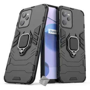 Housse etui coque rigide anti choc pour Realme C35 / Narzo 50A Prime + verre trempe - NOIR - htdmobiles