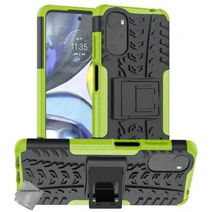 Housse etui coque rigide anti choc pour Motorola Moto G22 / E32 / E32s + film ecran - VERT - htdmobiles pas cher