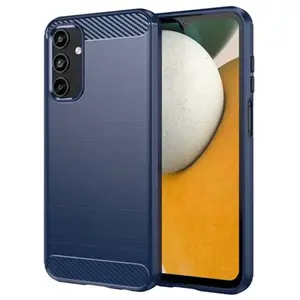 HTDMOBILES Coque pour Samsung Galaxy A15 4G / 5G - housse etui silicone gel carbone + verre trempe - BLEU FONCE pas cher