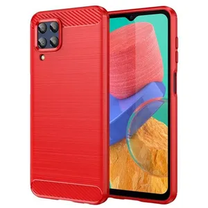 Coque pour Samsung Galaxy M33 5G - housse etui silicone gel carbone + film ecran - ROUGE - htdmobiles pas cher