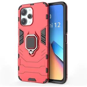 Coque pour Xiaomi Redmi 12 4G et 5G / Poco M6 Pro 5G - housse etui rigide anti choc + film ecran - ROUGE - htdmobiles pas cher