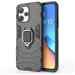 Coque pour Xiaomi Redmi 12 4G et 5G / Poco M6 Pro 5G - housse etui rigide anti choc + verre trempe - NOIR pas cher