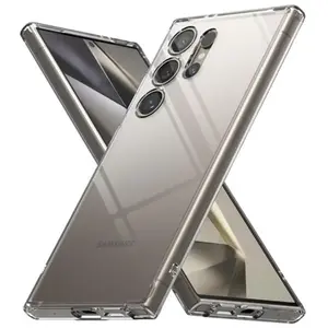 HTDMOBILES Coque pour Samsung Galaxy S24 Ultra 5G - housse etui silicone gel fine + film ecran - TRANSPARENT TPU pas cher