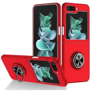 HTDMOBILES Coque pour Samsung Galaxy Z Flip 5 5G - housse etui rigide bague anti choc magnetique - ROUGE pas cher