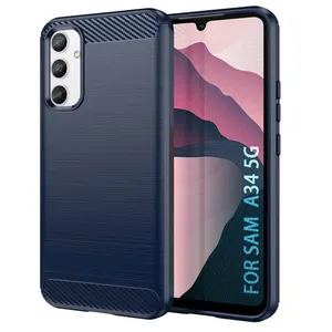 HTDMOBILES Coque pour Samsung Galaxy A34 5G - housse etui silicone gel carbone + ... pas cher