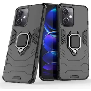 HTDMOBILES Coque pour Xiaomi Poco X5 5G - Redmi Note 12 5G - housse etui rigide anti choc + verre trempe - NOIR
