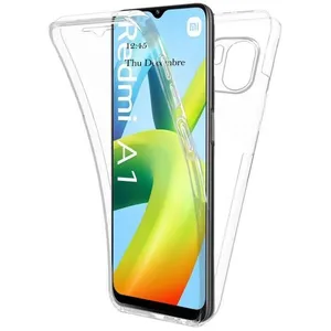 Coque pour Xiaomi Redmi A1 / A2 - housse etui silicone gel 360 integrale + film ecran - TRANSPARENT - htdmobiles pas cher